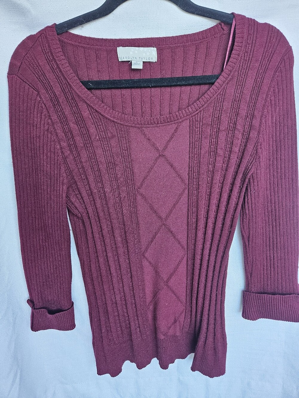 Womens Long Sleeve Purple Top Carolyn  Taylor